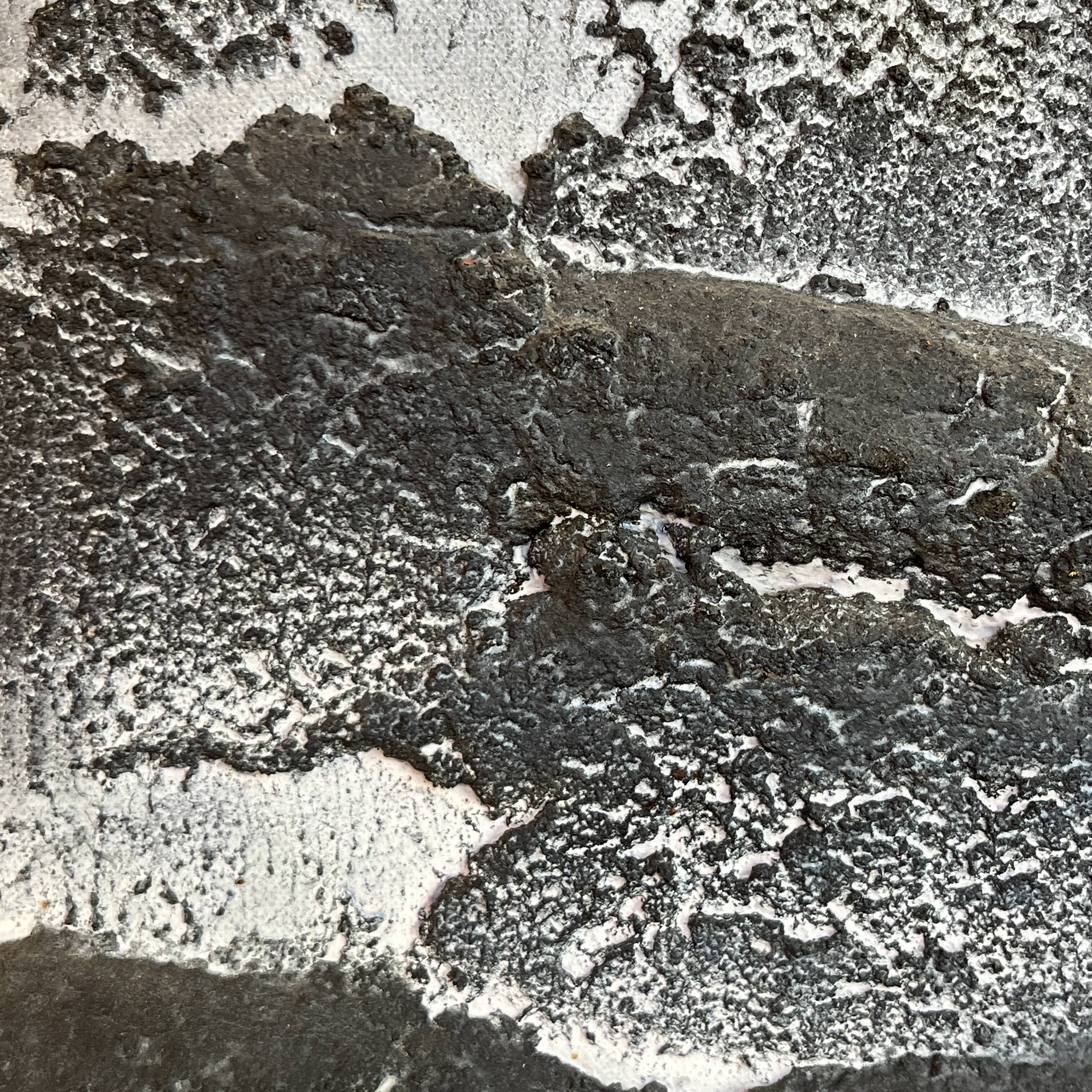 Brutalist abstract painting, louis-marie londot, oil on canvas 1964