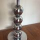 Lampe champignon vintage années 70 pied chromé  et globe opaline