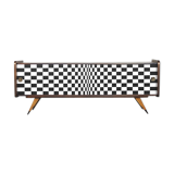 Mid-century modern scandinavian walnut sideboard with op-art pattern, 1960s