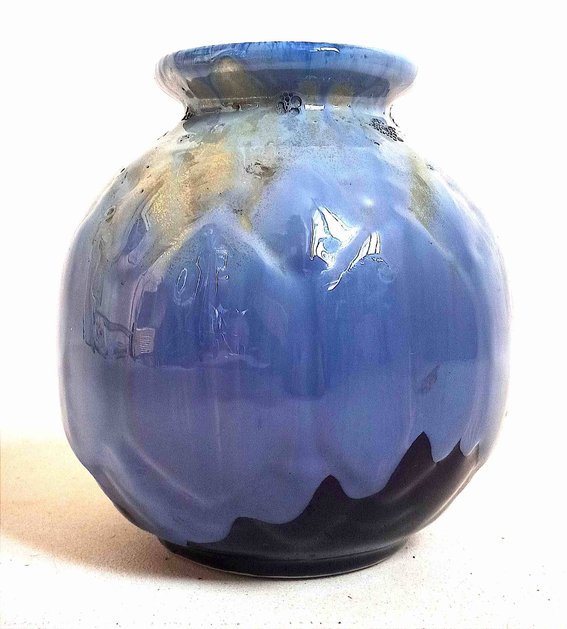 Vase barbotine Art Déco Hauteur 19,3 cm Diamètre 18,8 cm