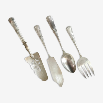 Silver metal service cutlery