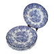 6 earthenware plates with floral and pastoral scene motifs