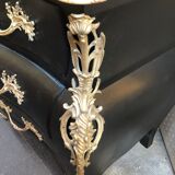 Chest of drawers "tomb" patinated black regency style