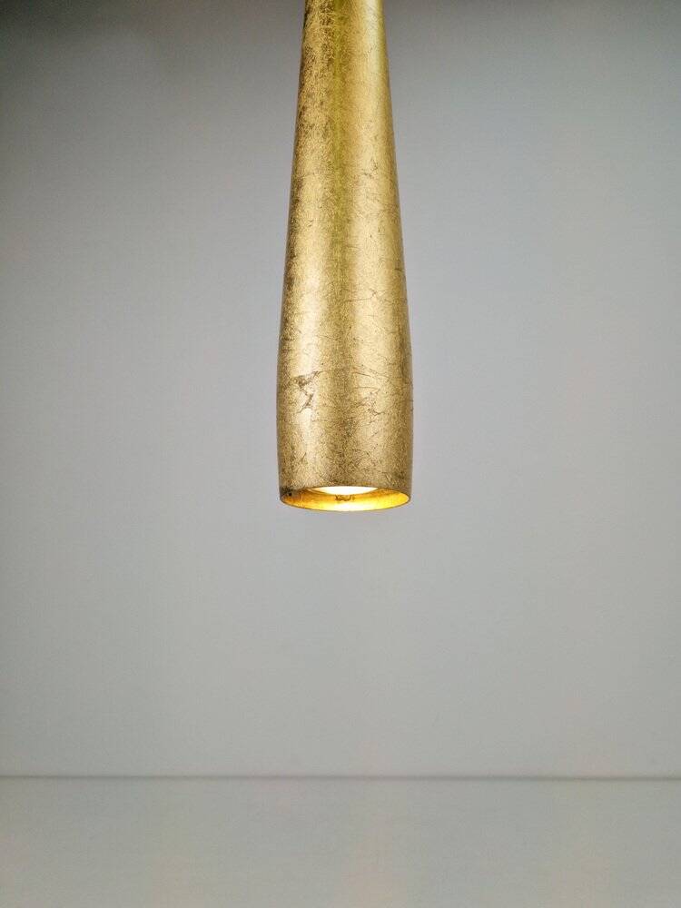 Conical Gold Line Pendant Lamp from Panzeri, Italy, 1990s