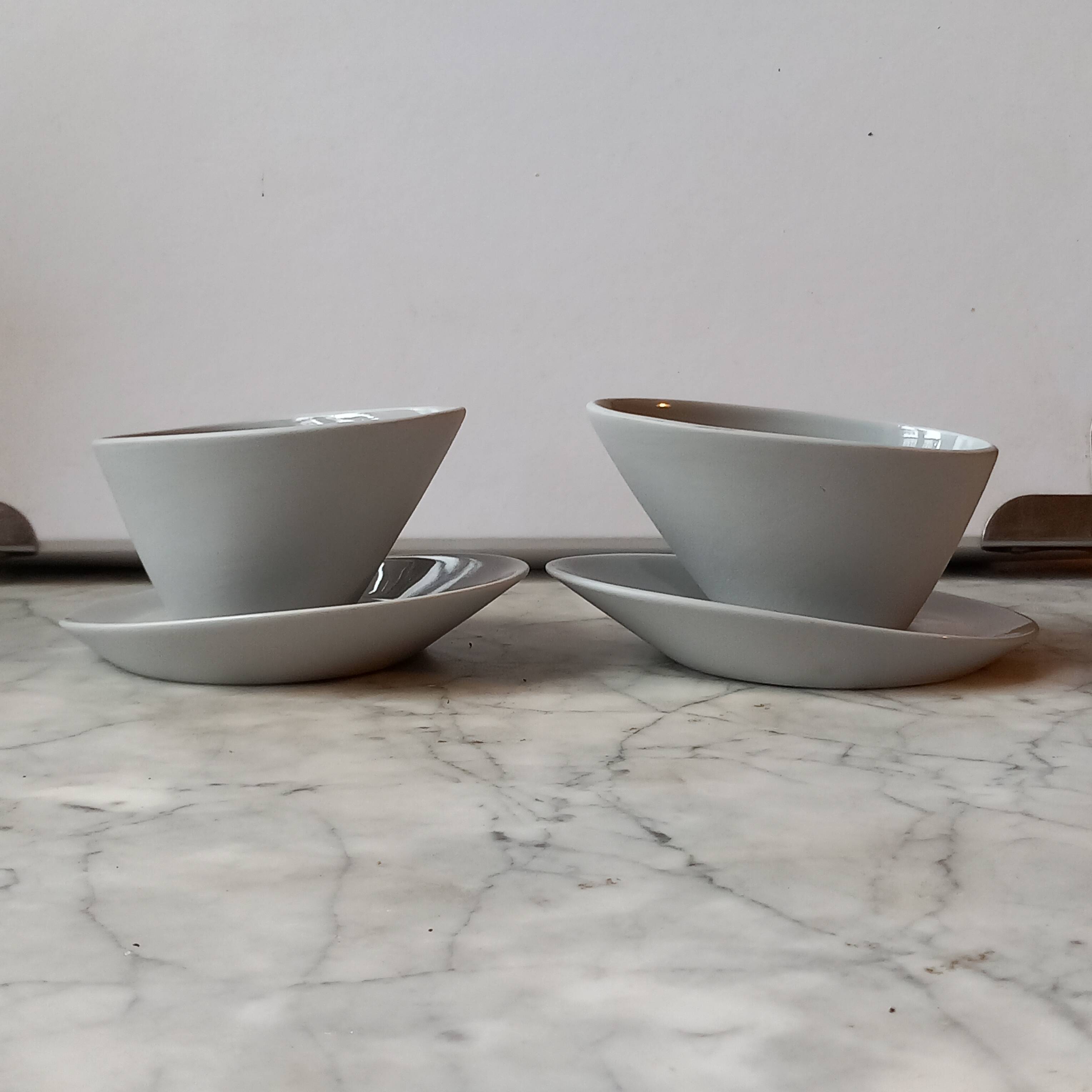 2 tasses ovoïde Artoria Limoges  Marcel Marongiu