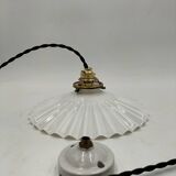 Opaline suspension with ceiling light