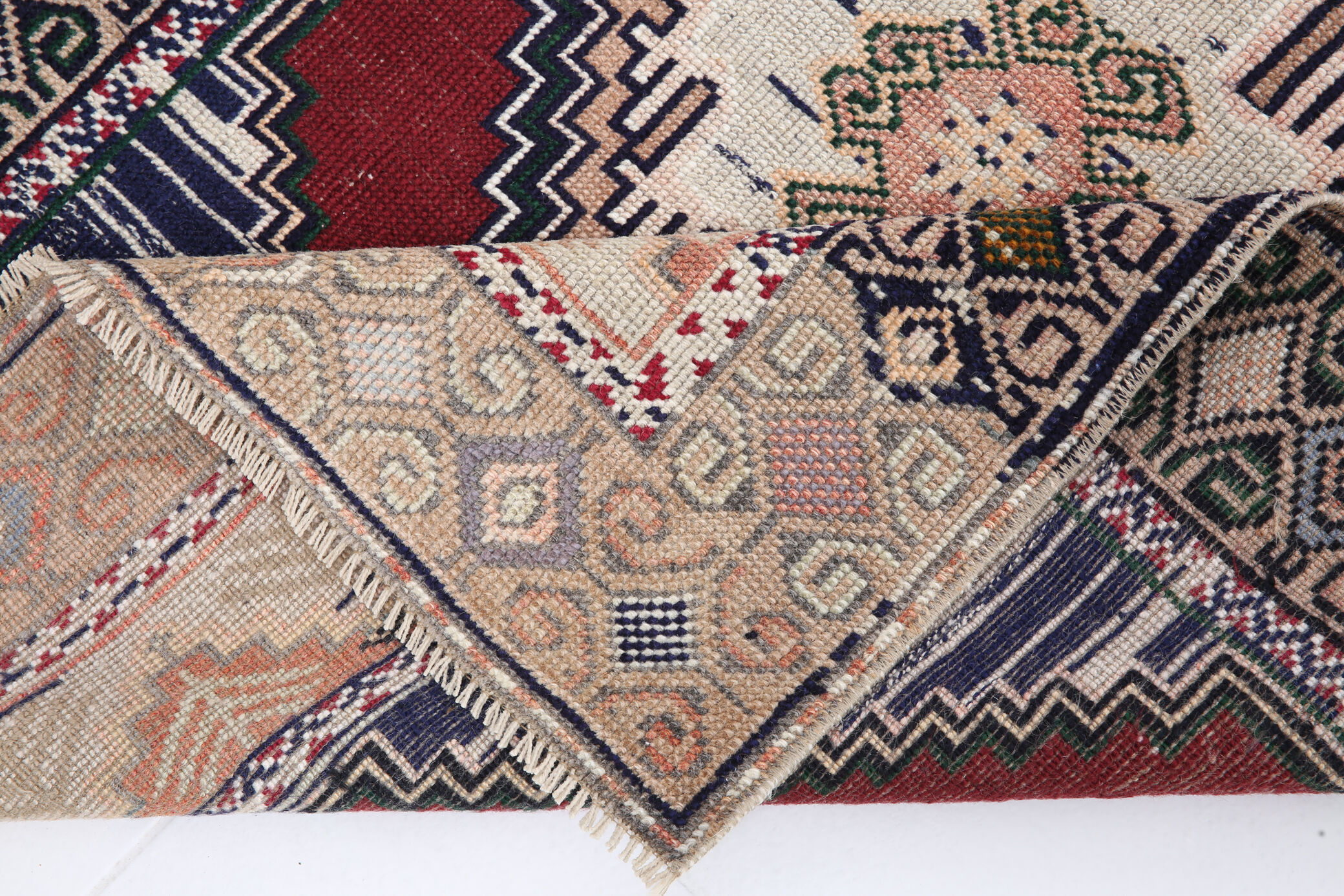 Tapis vintage turc classique en laine fait à la main 97x192cm