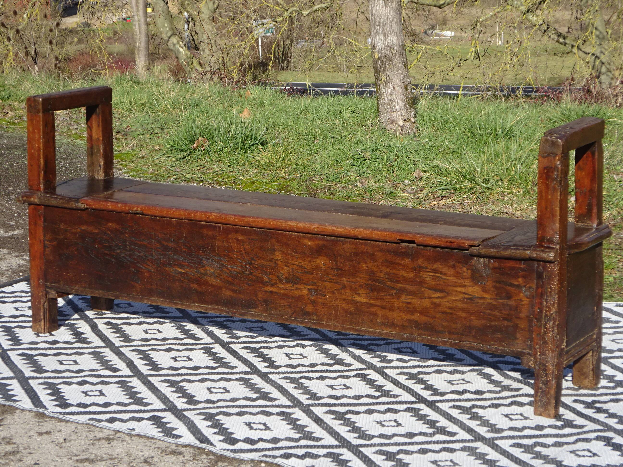 Oak solid wood storage bench