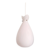 Suspension scandinave en verre satiné blanc, années 1960