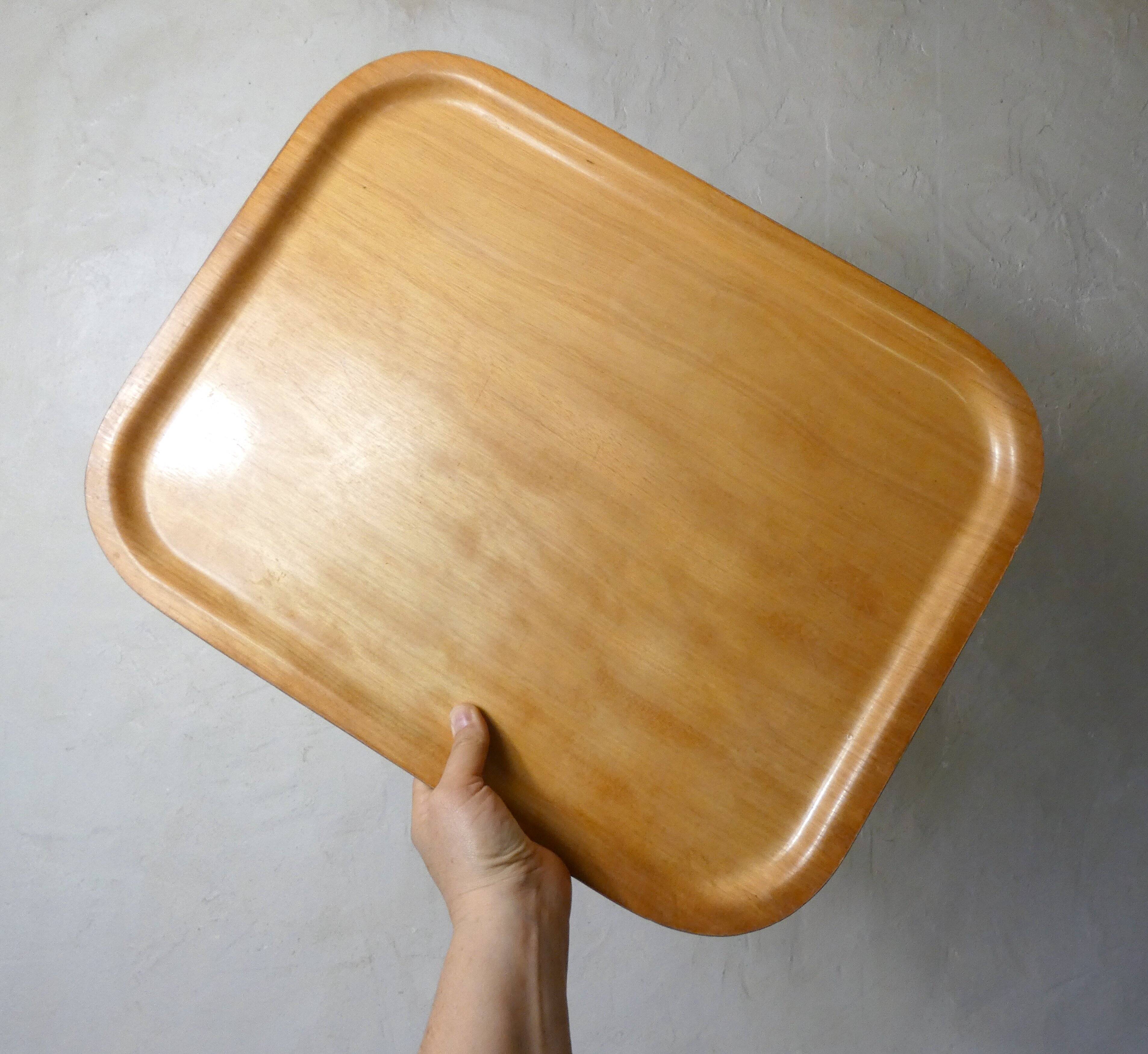 vintage wooden PLATEX plateau