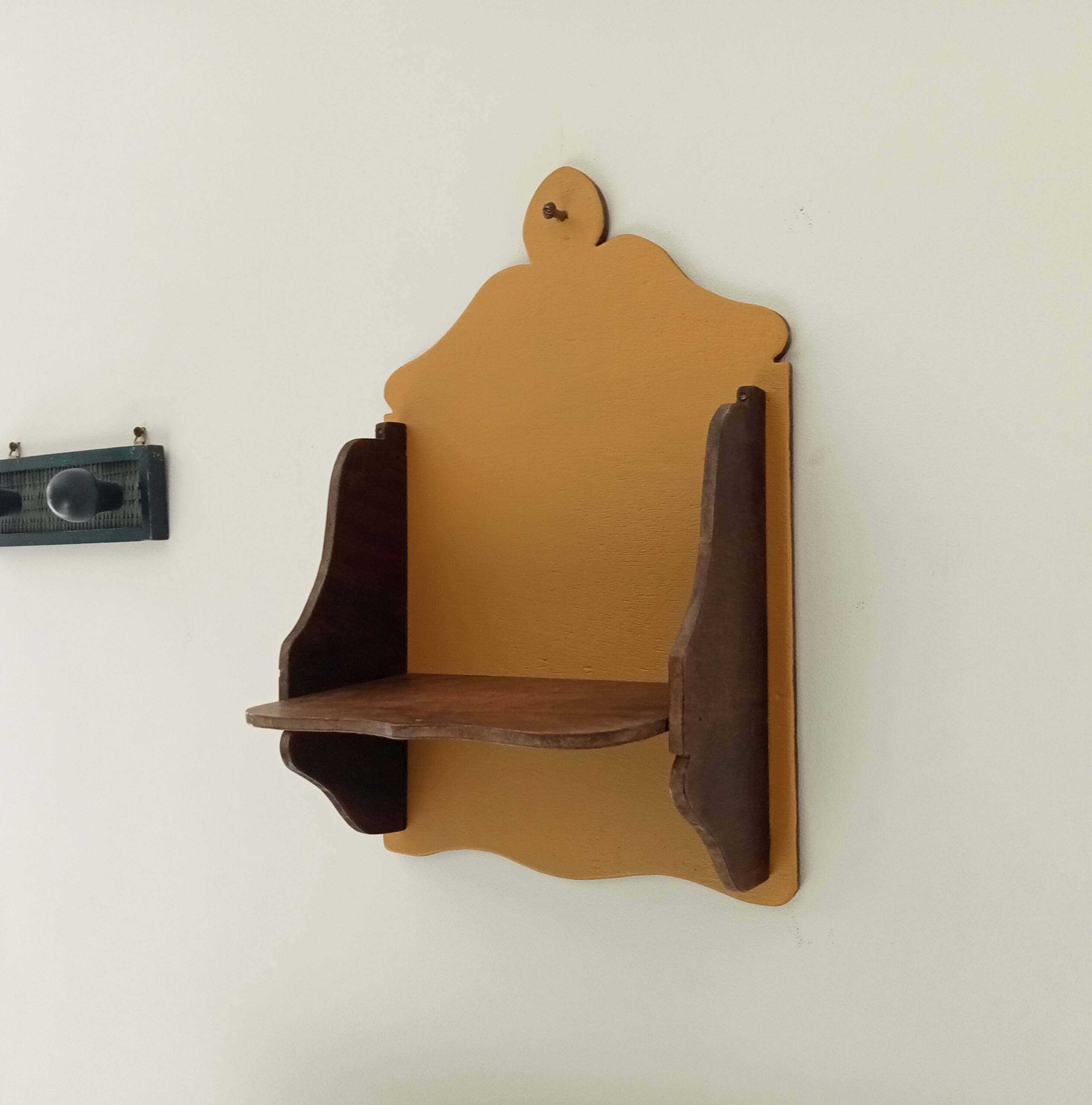 Antique wooden wall shelf