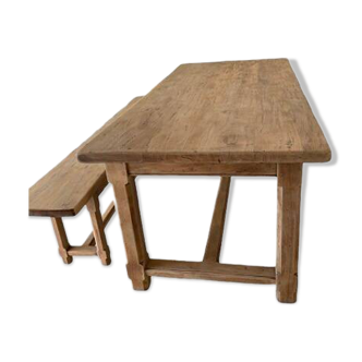 Wooden farmhouse table