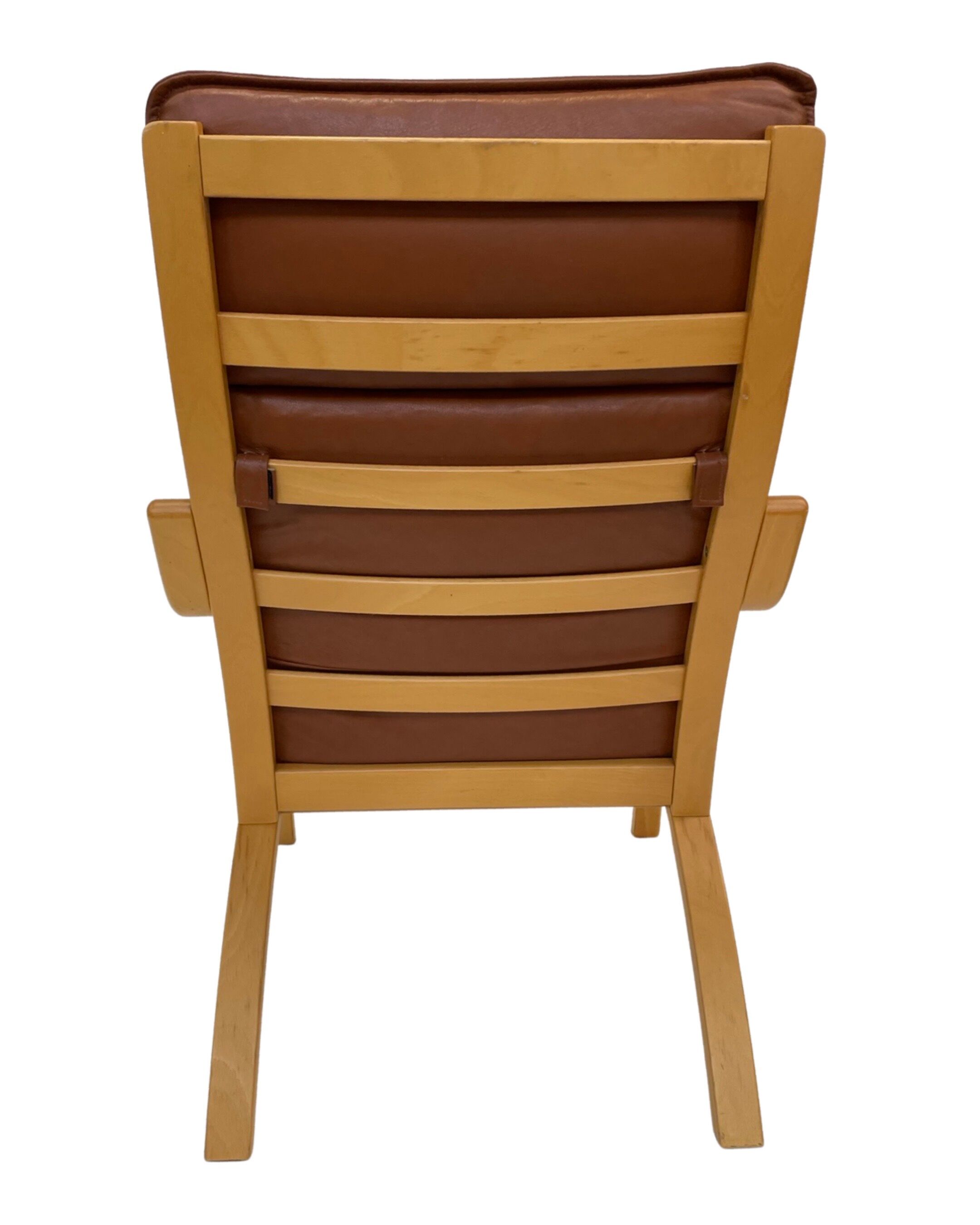 Vintage Danish armchair cognac leather by Stouby