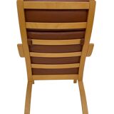 Vintage Danish armchair cognac leather by Stouby