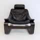 Nelo Kroken leather chair with ottoman by Ake Fribytter