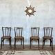 Set of 4 vintage wooden bistro chairs