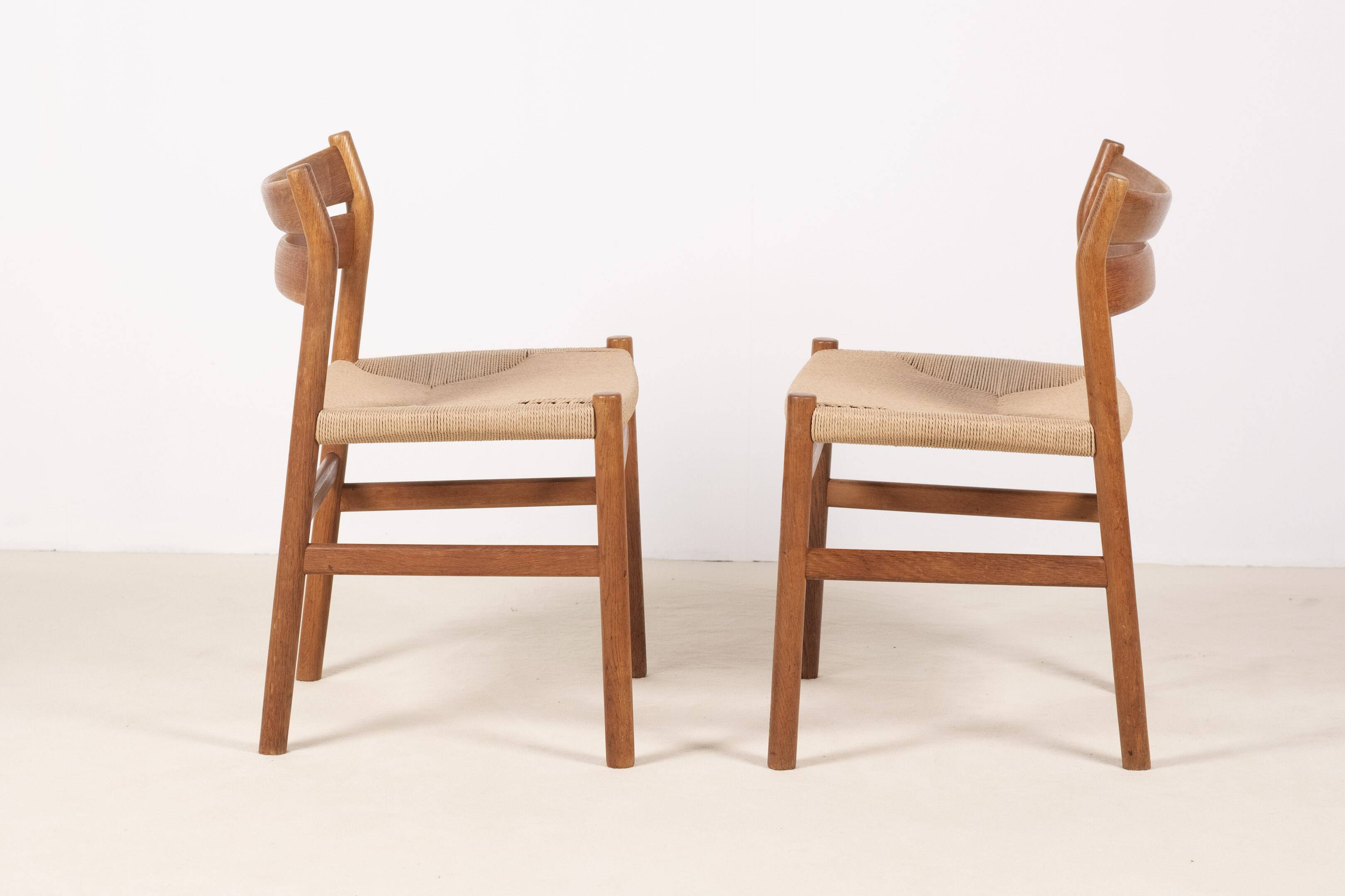 2x Børge Mogensen BM1 oak dining chairs, 1950s, Denmark