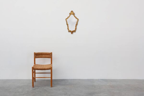 Miroir de style rococo-baroque français en bois avec cadre doré