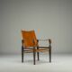 Swiss Leather Safari Chair attributed to Wilhelm Kienzle for Wohnbedarf