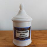 Set of 3 vintage pharmacy jars in apothecary opaline