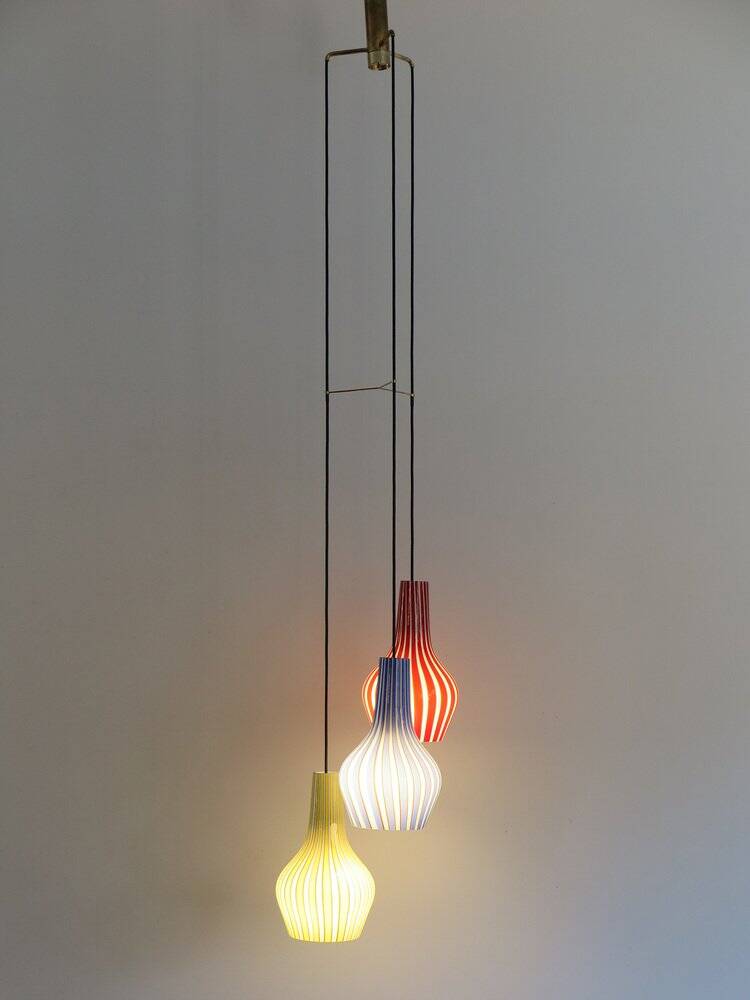 Italian Glass Pendant Lamp by Flavio Poli for Seguso Vetri Darte, 1950s