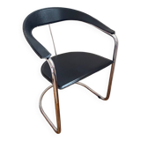 Italian style design 70s chrome and skai table chair