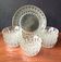 Transparent glass dessert service, vintage salad bowl France.
