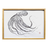 Framed art print, "Octopus Print" (gyotaku)