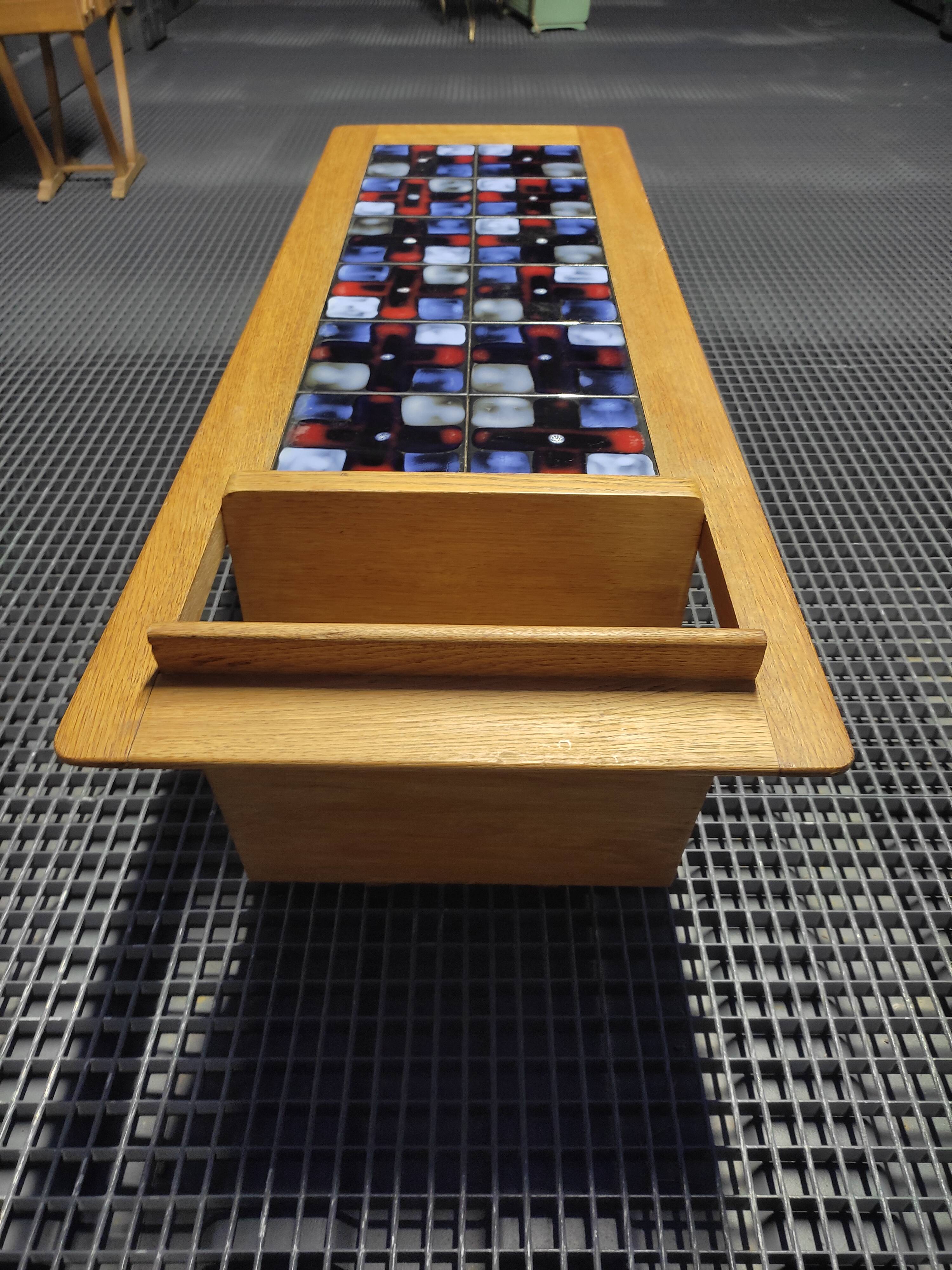 Oak coffee table by Guillerme and Chambron