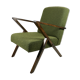Fauteuil boucle vintage vert olive, années 1970