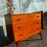 Commode vintage pieds compas.