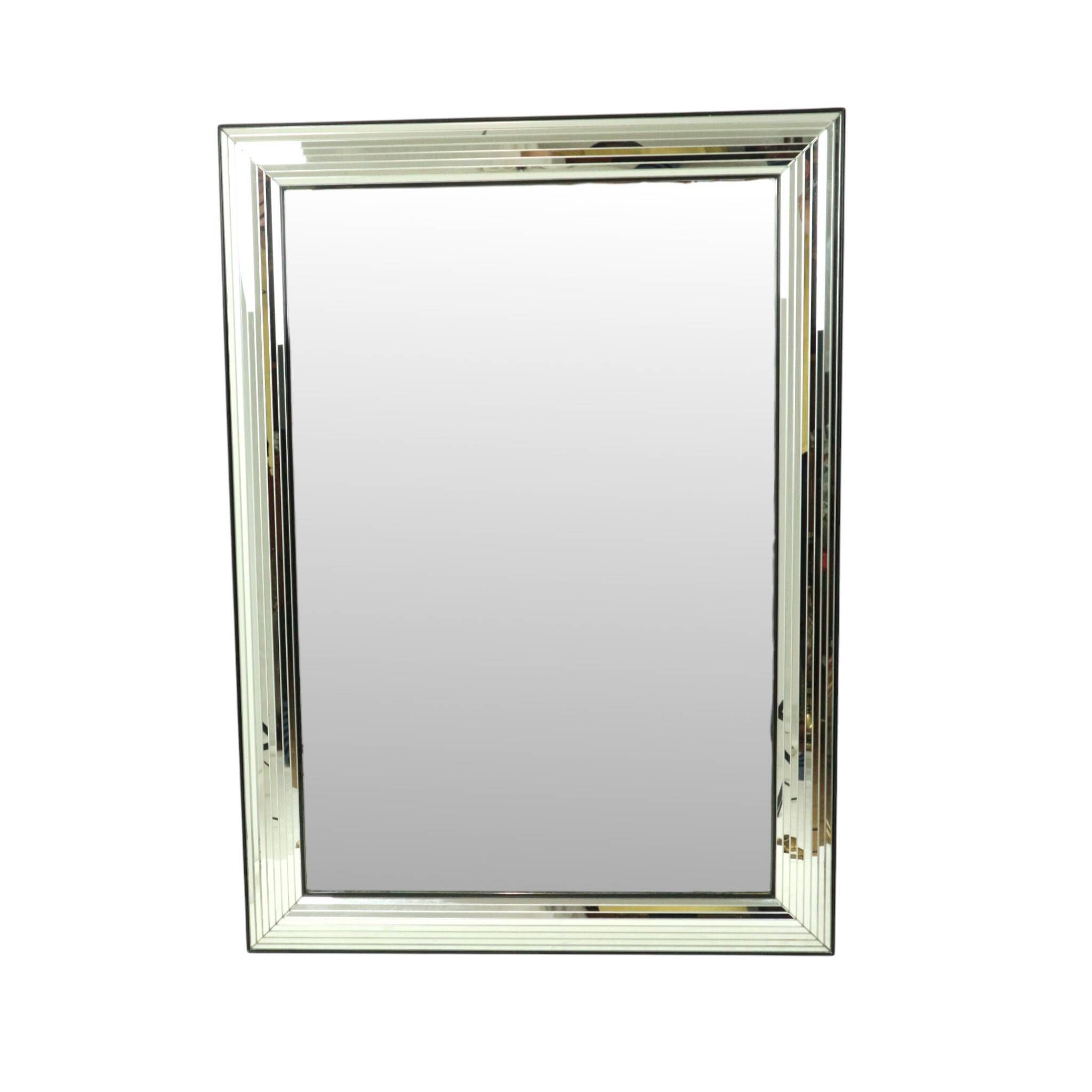 Vintage silver Deknudt mirror in Hollywood Regency style, 107 cm
