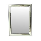 Vintage silver Deknudt mirror in Hollywood Regency style, 107 cm