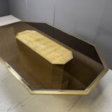 Table design vintage en laiton gravé par Roger Vanhevel