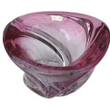 Vase Wave Val-Saint-Lambert ruby submerged design Delvenne 1950