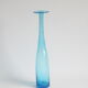 Vintage handblown blue bubble glass bottle vase