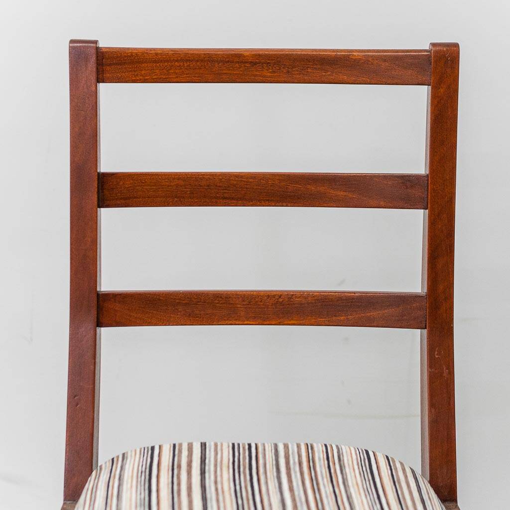 Pair of mahogany chairs with corduroy velvet, 1950s vintage modernism