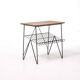 Table basse stringboard vintage teck et fils d'acier Longeur 50cm 1950 Suède