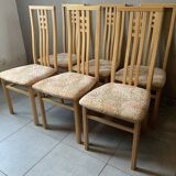 Magnificent set of 6 Italian high back dining chairs from the 20th century
