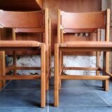 Chairs Maison Regain solid elm structure, leather seat and back