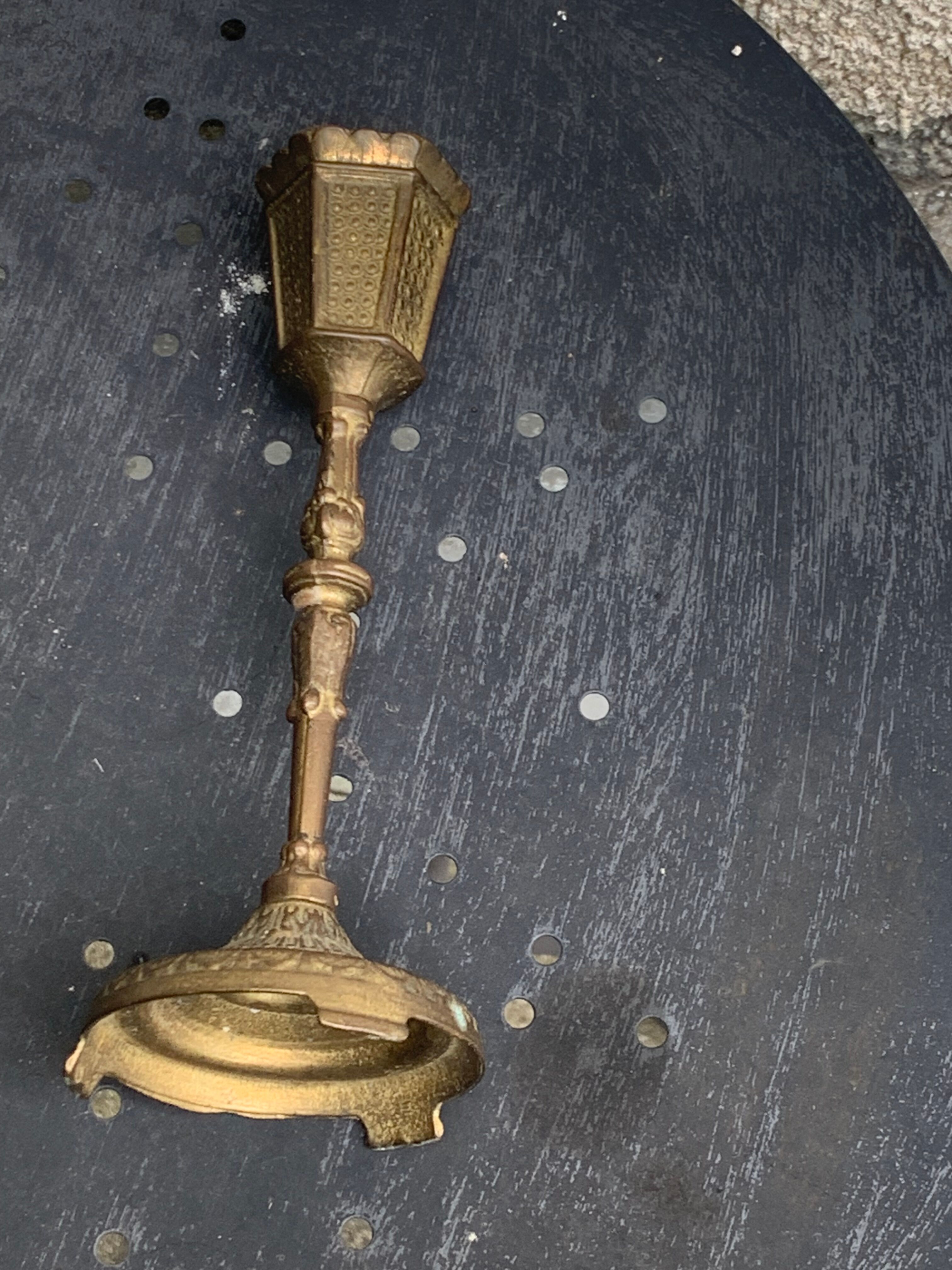 Old brass candle holder