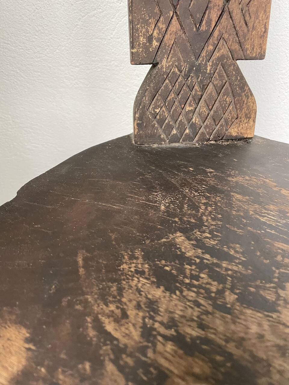 Brutalist stool with African influence