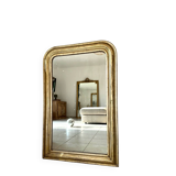 Louis-Philippe antique mirror with silver leaf, 19th century.
