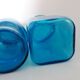Set of blue glass jars