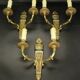 Set of 3 eagle appliques in Empire style - gilded bronze and green patina.