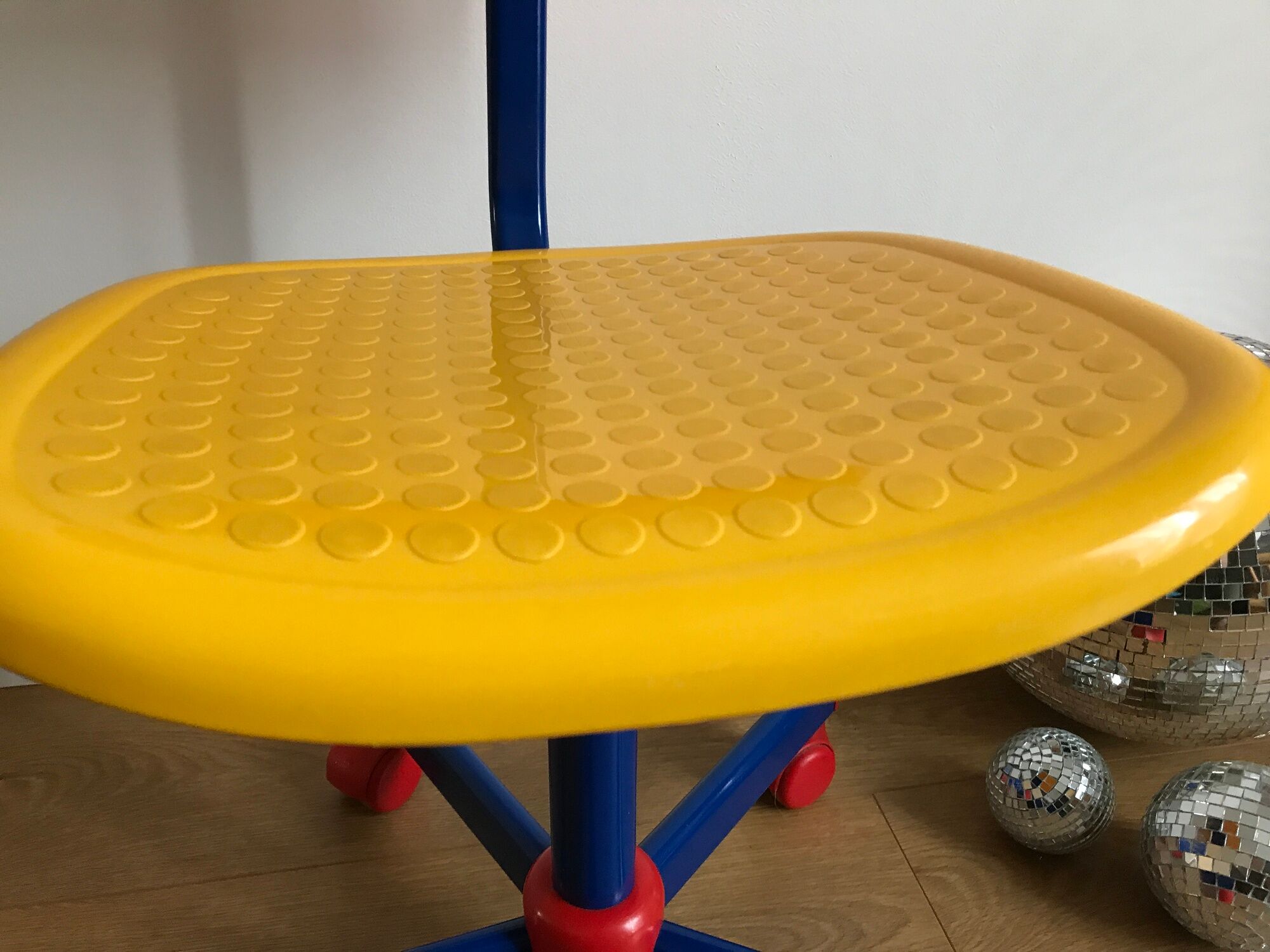Wheeled office chair for children by ikea, "memphis style", 90s
