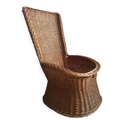 Fauteuil corbeille en rotin