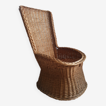 Rattan basket armchair