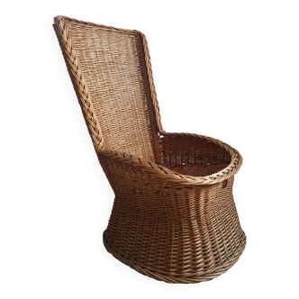 Rattan basket armchair