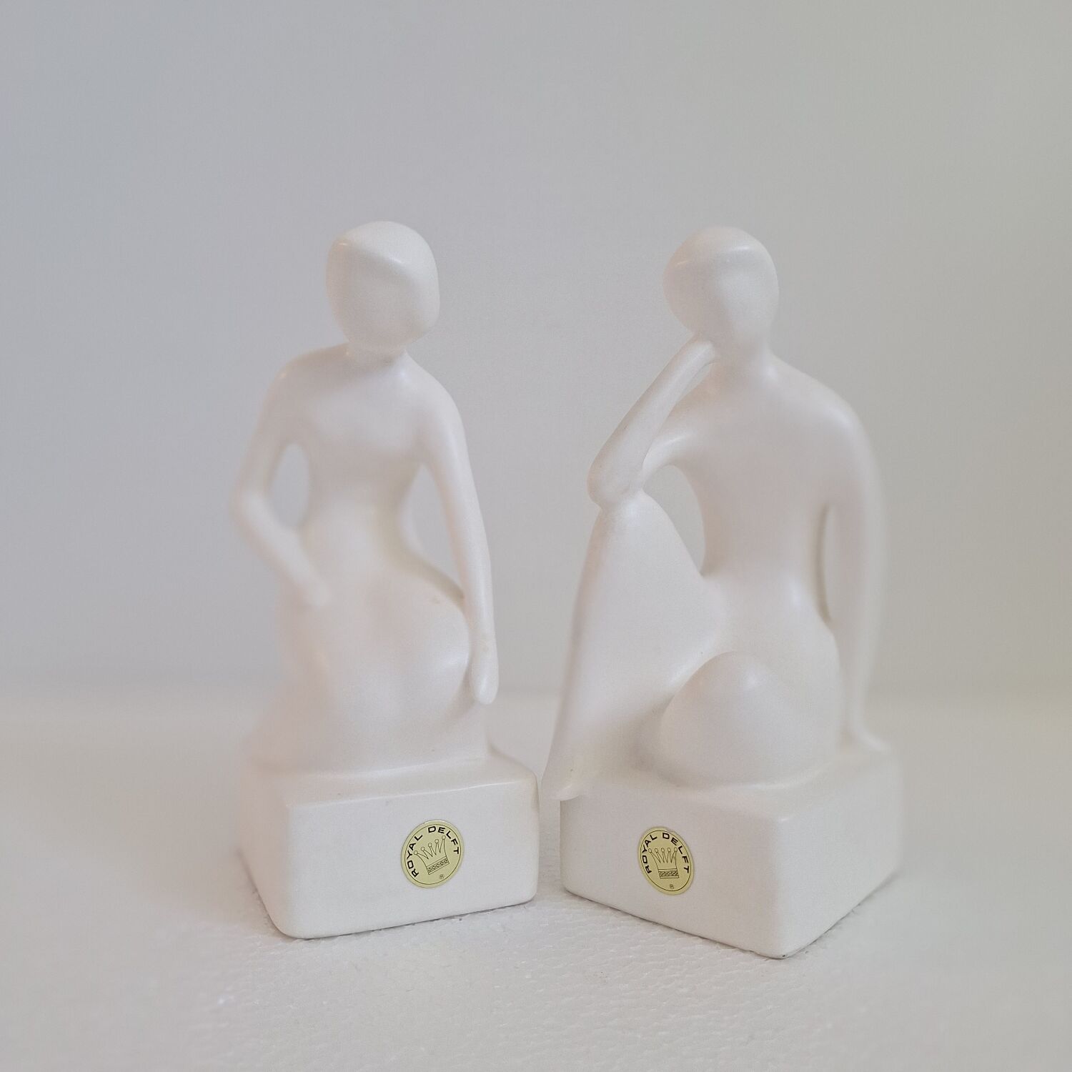 Mid-century figurative bookends by Royal Delf